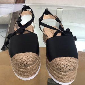 Tall Black closed toe espadrilles